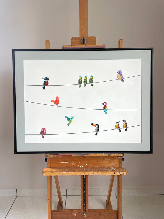 Varal de passarinhos 70x50cm
